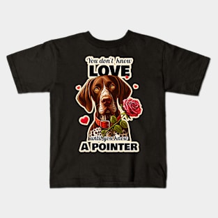 German Shorthaired Pointer Valentine's day Kids T-Shirt